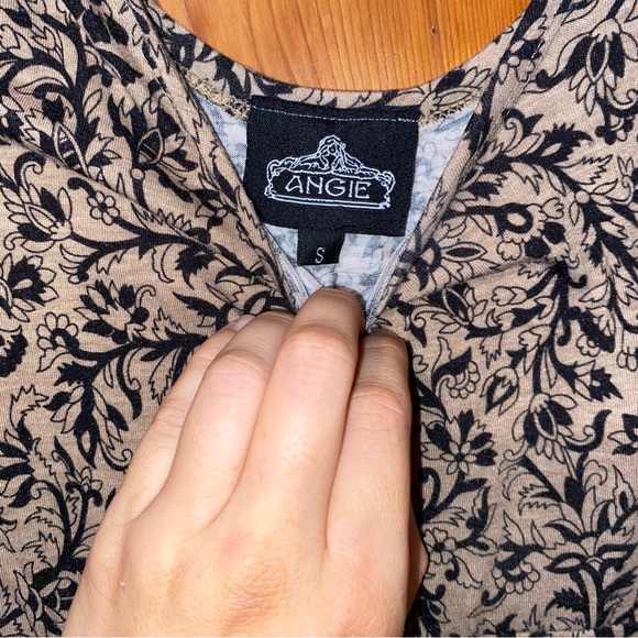 Angie Simple Stretchy Basic A Shape Dress Peplum Intricate Pattern Small - Picture 4 of 8